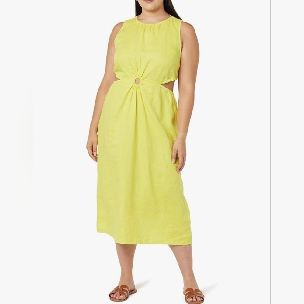 The Drop Women's Sade Linen Cut Out Midi #718 - Picture 8 of 11